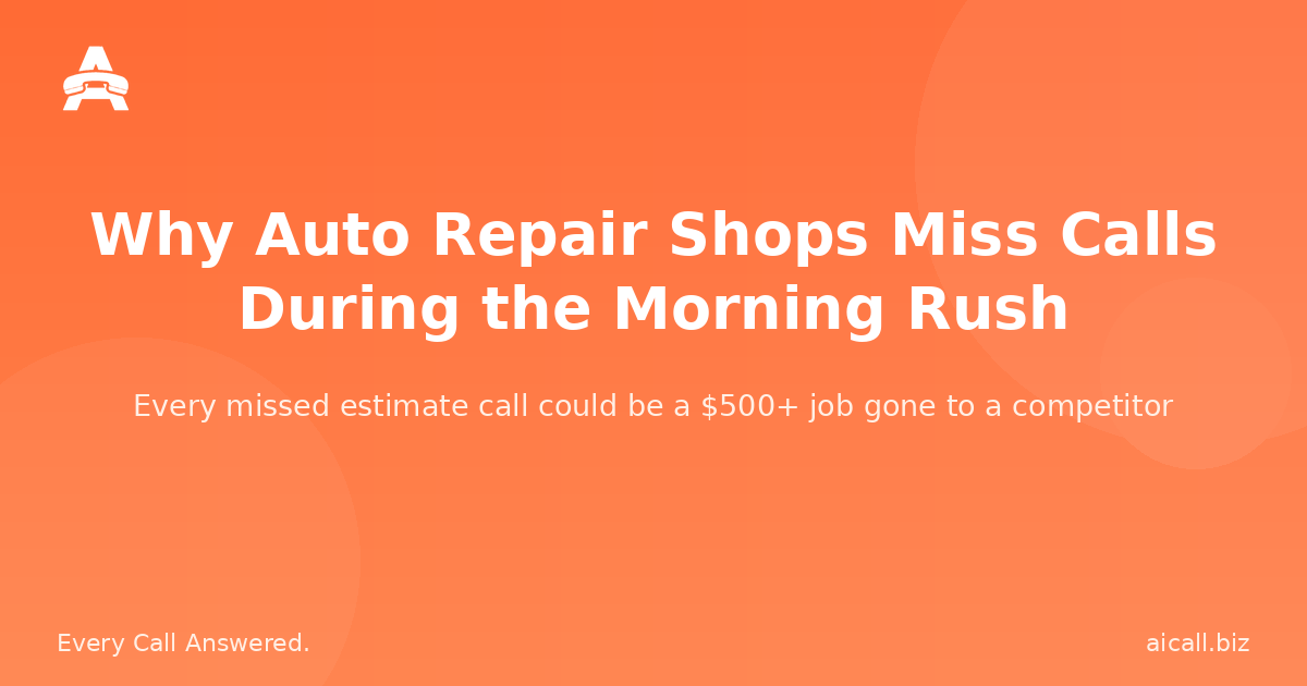 Why Auto Repair Shops Miss Calls During the Morning Rush (And What It Costs)