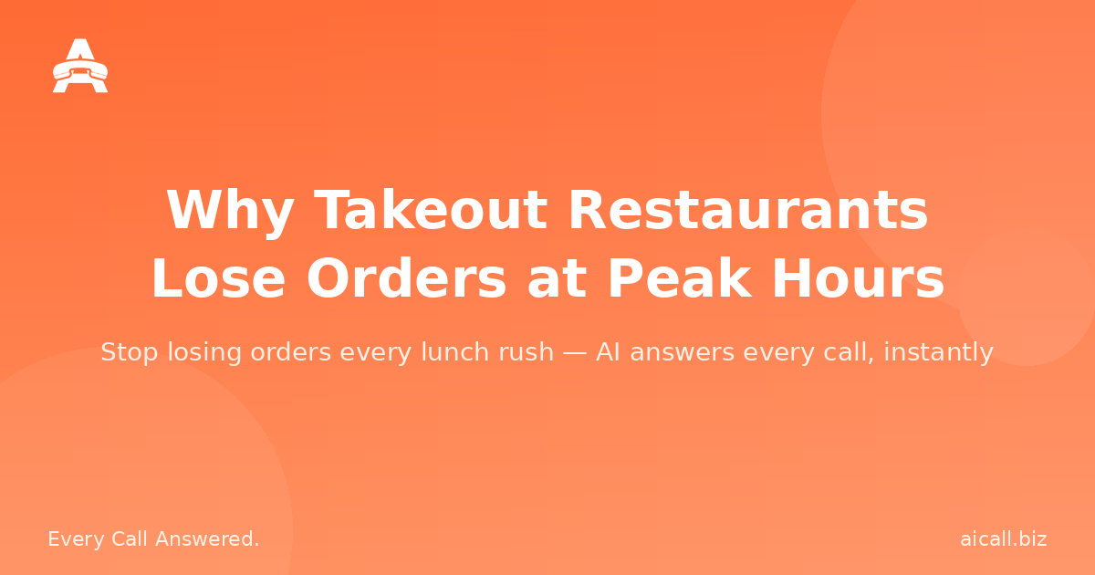 Why Takeout Restaurants Lose Orders During the Lunch Rush