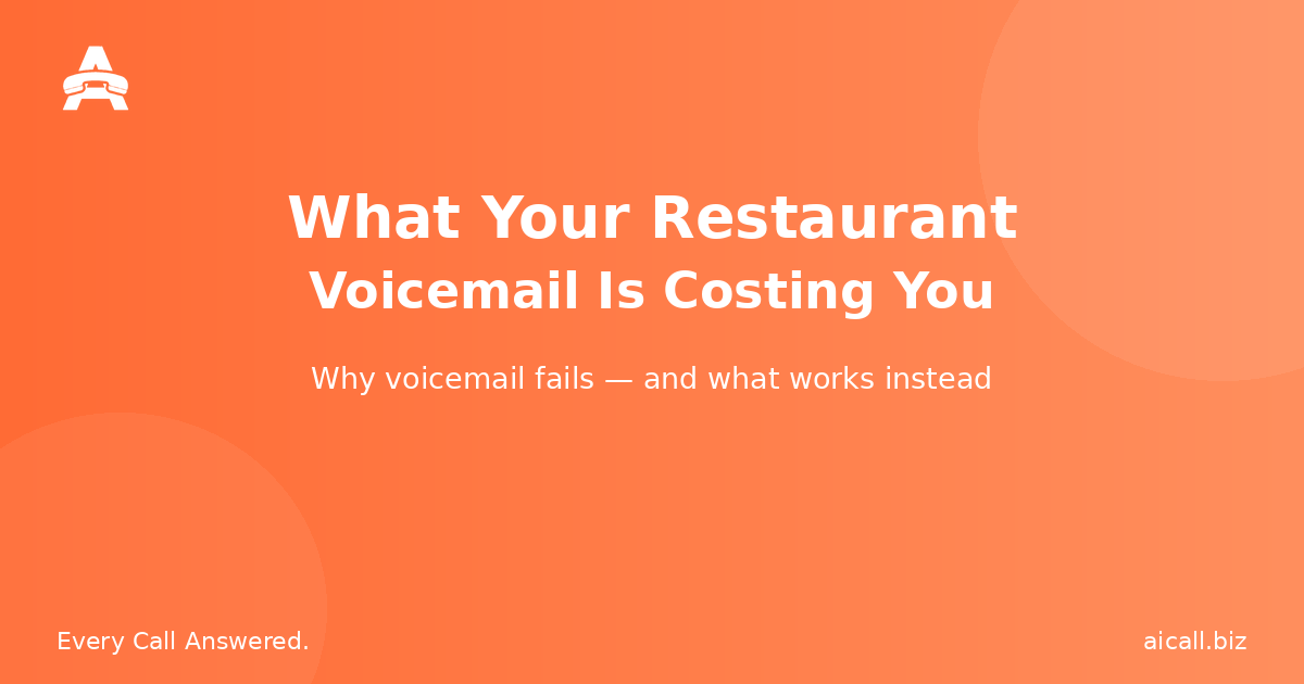 What Your Restaurant Voicemail Is Costing You (And How to Fix It)